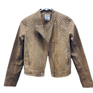 Mayoral gold faux leather jacket size 14